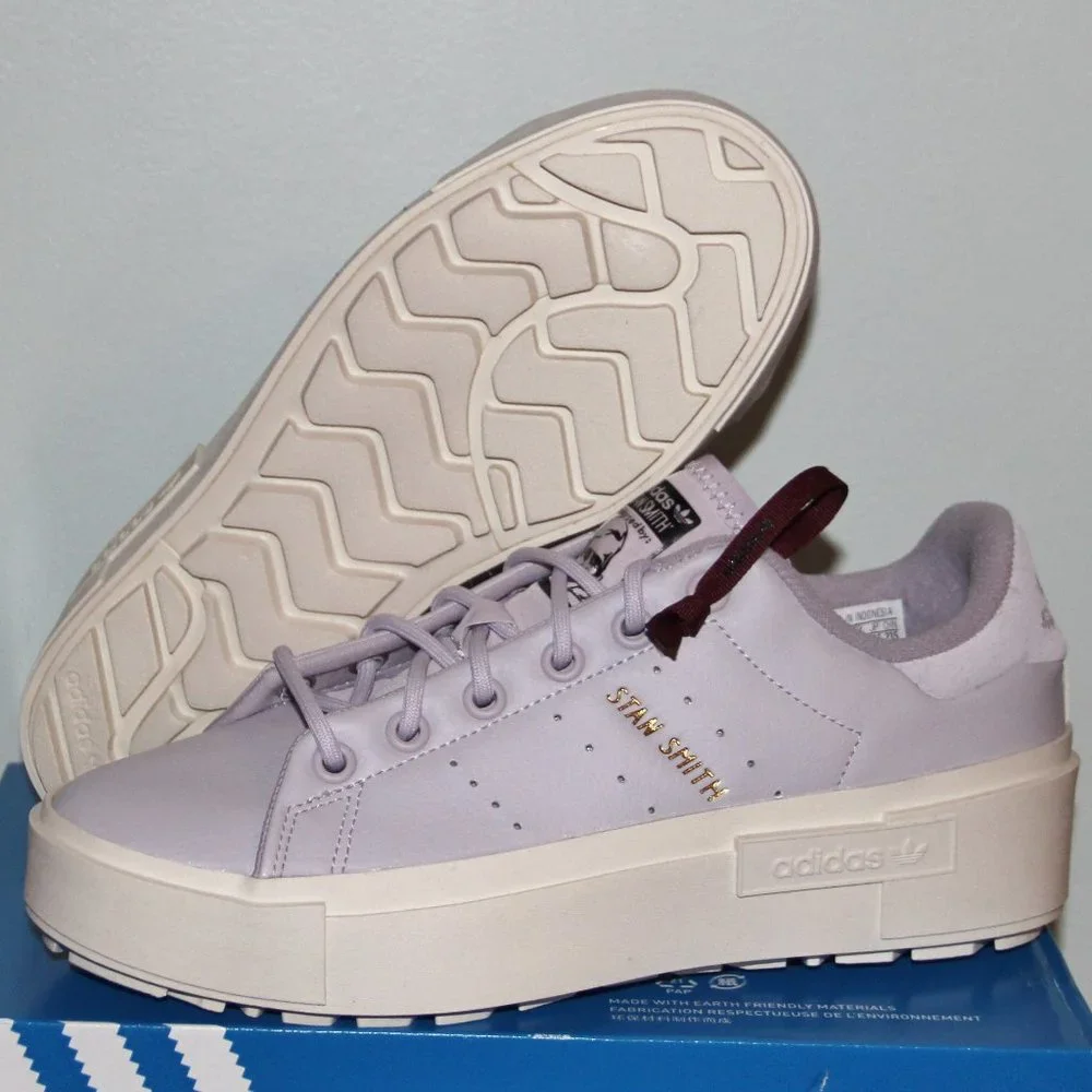 Adidas Originals Stan Smith Bonega X Shoes Womens 6.5 Silver Dawn Purple